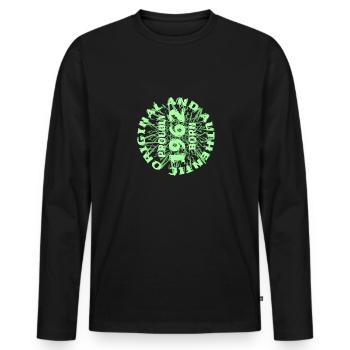 Freizeit 1962 - Männer Premium Bio Langarmshirt - Schwarz - Vorne - Nico (187cm)