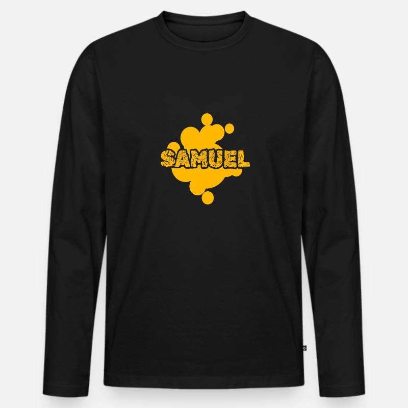 Samuel als Maler - Männer Premium Bio Langarmshirt - Schwarz