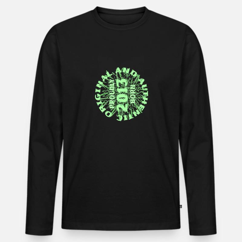 2013 - Männer Premium Bio Langarmshirt - Schwarz