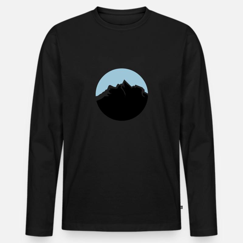 gebirge - Männer Premium Bio Langarmshirt - Schwarz