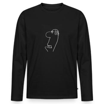 Tête Ingo 182 - tête pure - blanc - T-shirt manches longues Premium bio Homme - noir - Devant - Nico (187cm)