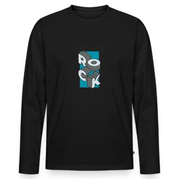 Jupe turquoise - T-shirt manches longues Premium bio Homme - noir - Devant - Nico (187cm)