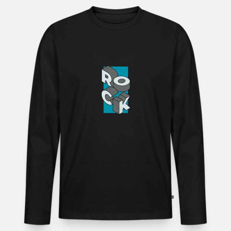 Rock türkis - Männer Premium Bio Langarmshirt - Schwarz