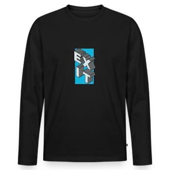 Exit - take the exit in blue - Men's Premium Organic Long Sleeve Shirt - black - Front - Nico (187cm)