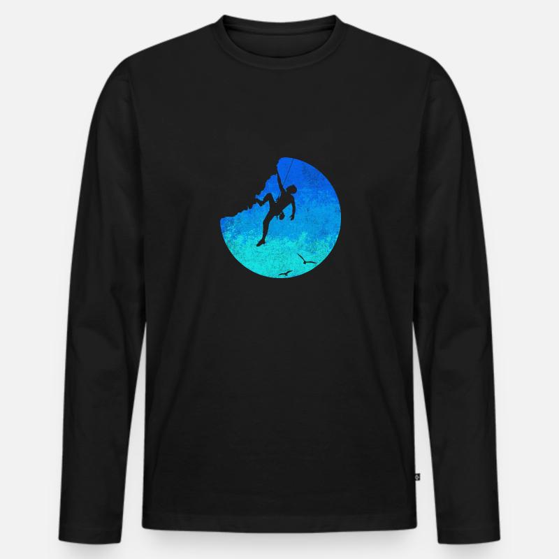 Climbing - Männer Premium Bio Langarmshirt - Schwarz