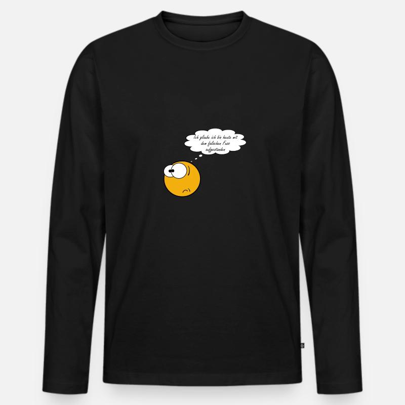 Falscher Fuss - Männer Premium Bio Langarmshirt - Schwarz