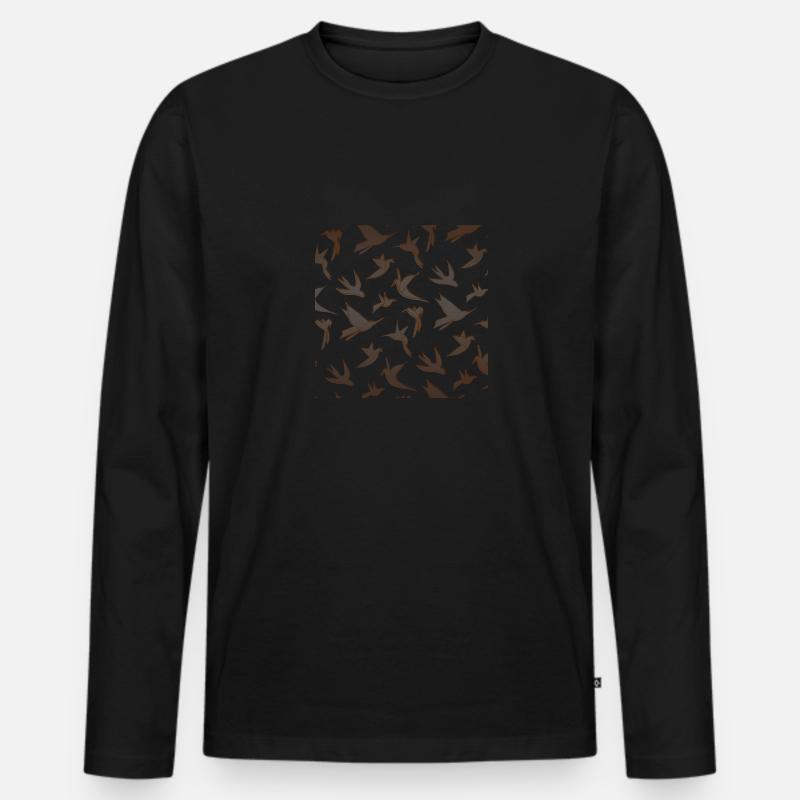 birds - Männer Premium Bio Langarmshirt - Schwarz