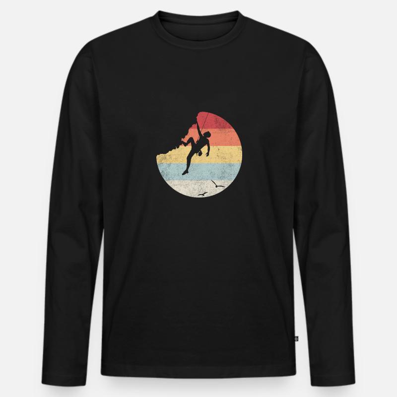Climbing - Männer Premium Bio Langarmshirt - Schwarz