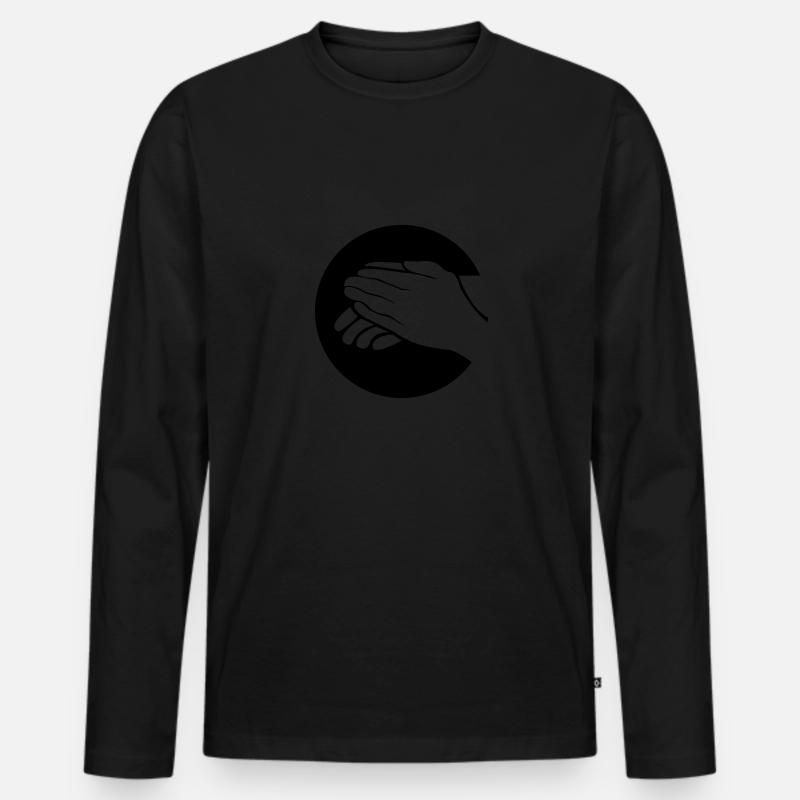 hände - Männer Premium Bio Langarmshirt - Schwarz