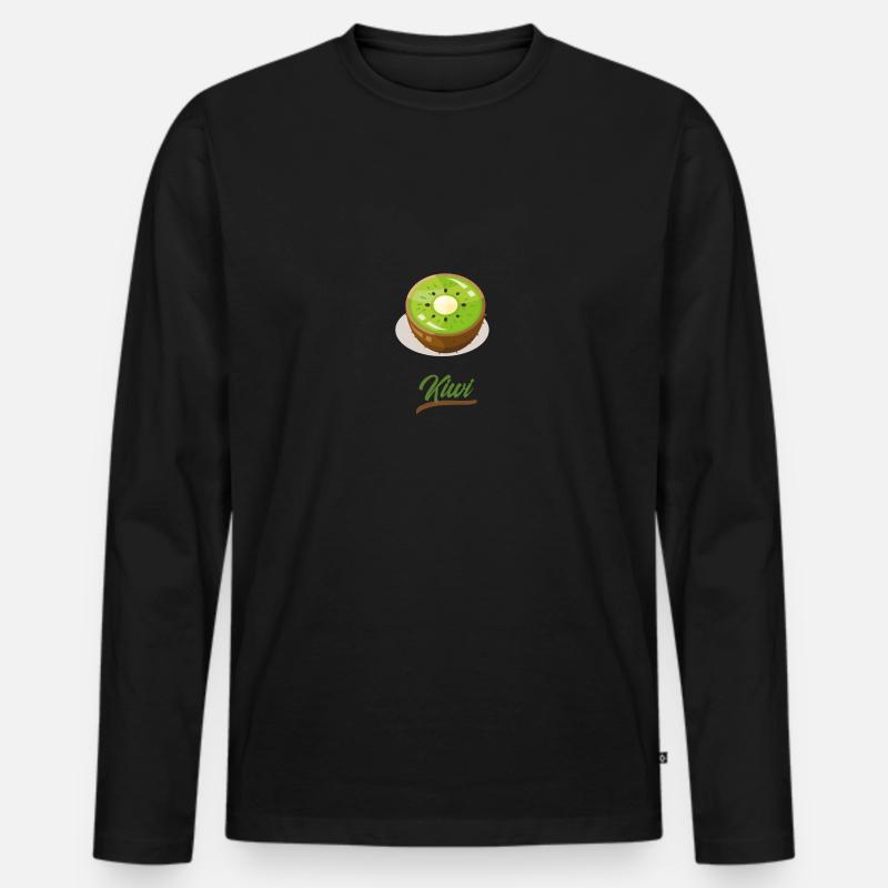 kiwi - Männer Premium Bio Langarmshirt - Schwarz