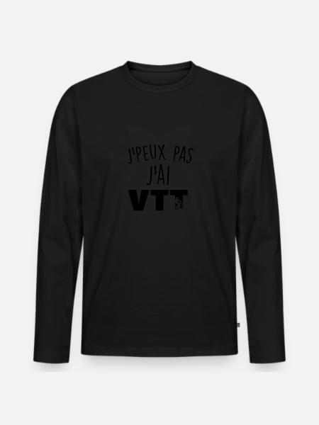 j'peux pas j'ai VTT - T-shirt manches longues Premium bio Homme - noir