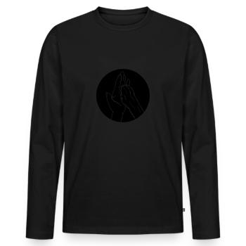 hand und pfote - Männer Premium Bio Langarmshirt - Schwarz - Vorne - Nico (187cm)