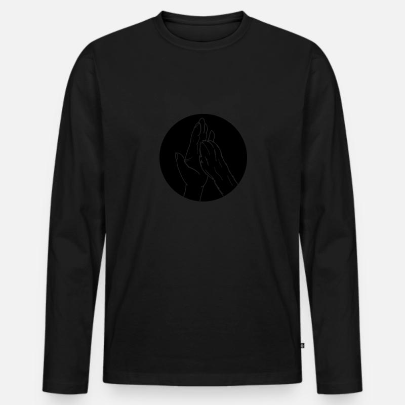 hand und pfote - Männer Premium Bio Langarmshirt - Schwarz