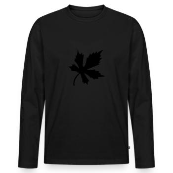 blatt - Männer Premium Bio Langarmshirt - Schwarz - Vorne - Nico (187cm)