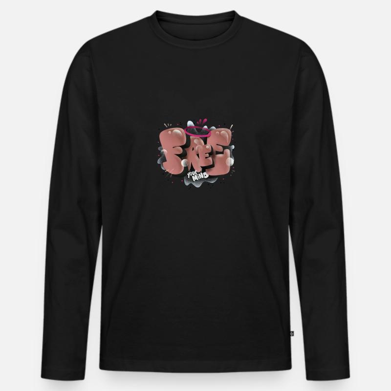 Free your mind - Männer Premium Bio Langarmshirt - Schwarz