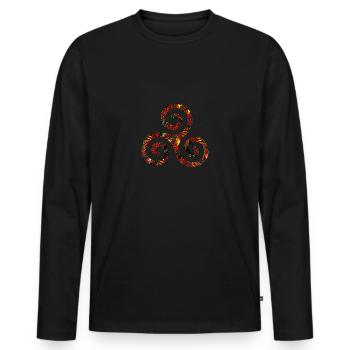 Triskel - Männer Premium Bio Langarmshirt - Schwarz - Vorne - Nico (187cm)