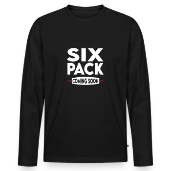 Sport Six Pack Muscles Bodybuilding - Men's Premium Organic Long Sleeve Shirt - black - Front - Nico (187cm)