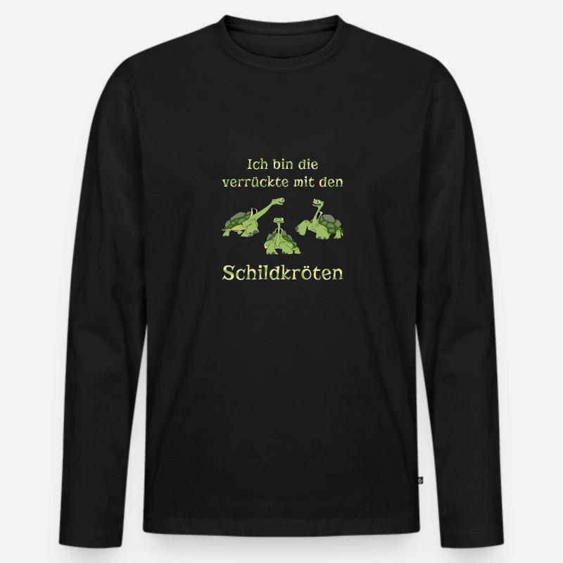 schildkröten turtle - Männer Premium Bio Langarmshirt - Schwarz
