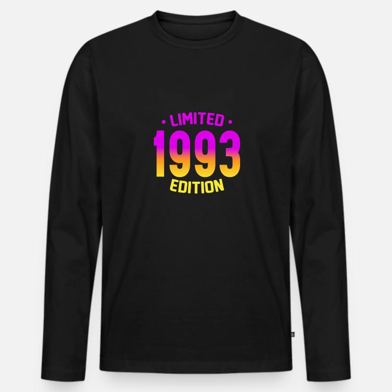 Limited Edition 1993 - Männer Premium Bio Langarmshirt - Schwarz