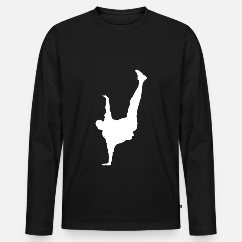 Breakdance Breakdancer Breakdancing Geschenk Kind - Männer Premium Bio Langarmshirt - Schwarz