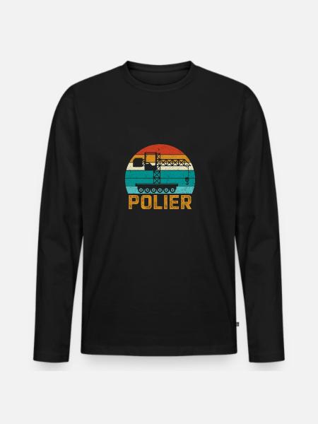 Polier Geschenkidee Baustelle Kran - Männer Premium Bio Langarmshirt - Schwarz