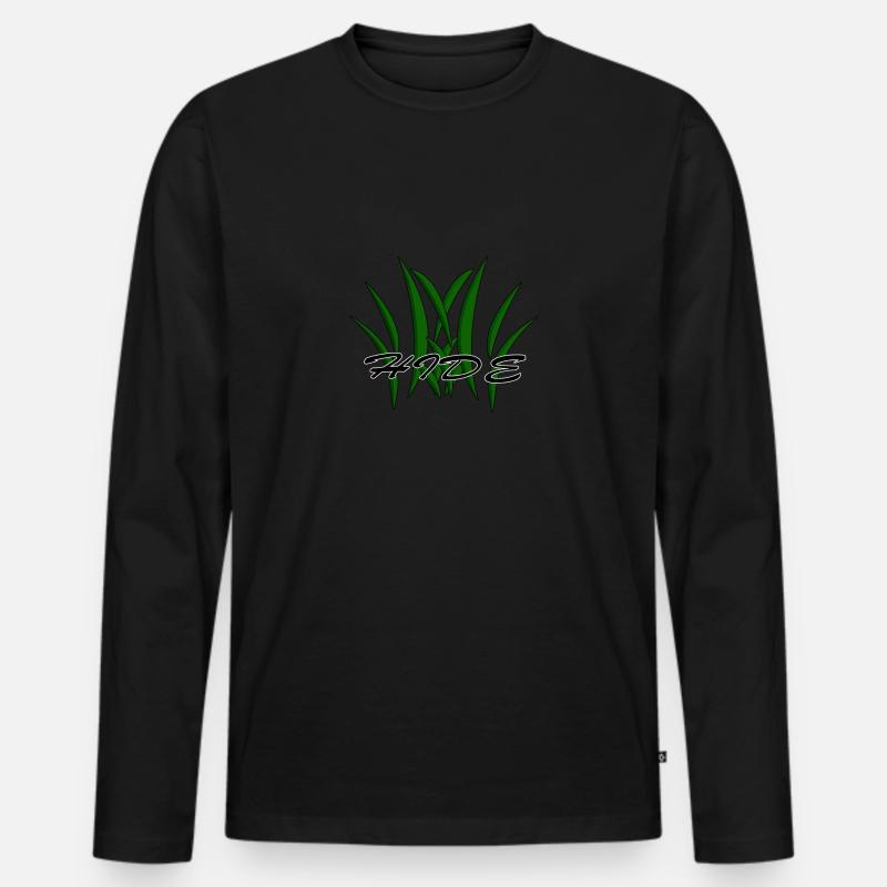 Hide - Männer Premium Bio Langarmshirt - Schwarz