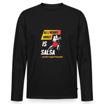 Danseuse de salsa Danseuse - T-shirt manches longues Premium bio Homme - noir - Devant - Nico (187cm)