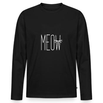 Katzen Miau Katzenfreund Main Coon Perser Geschenk - Männer Premium Bio Langarmshirt - Schwarz - Vorne - Nico (187cm)