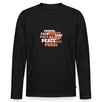 Paix URSS Russie soviétique Communisme - T-shirt manches longues Premium bio Homme - noir - Devant - Nico (187cm)