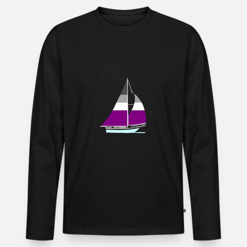Segelboot Ace Pride - Männer Premium Bio Langarmshirt - Schwarz