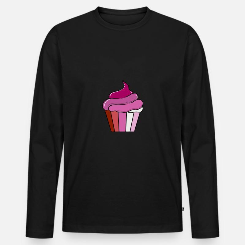 Lesbischer Cupcake Lesbisches Geschenk - Männer Premium Bio Langarmshirt - Schwarz