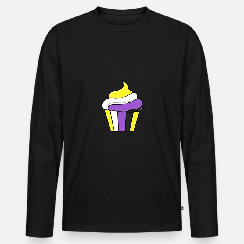 Nonbinary Cupcake Nonbinary Pride - Men's Premium Organic Long Sleeve Shirt - black
