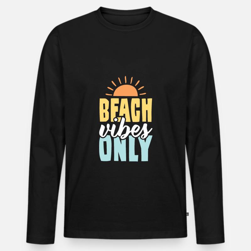beach strand sommer - Männer Premium Bio Langarmshirt - Schwarz