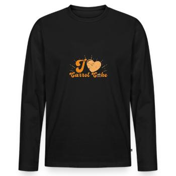 Pastry Shop Profession Carrot Cake Baking Saying - Men's Premium Organic Long Sleeve Shirt - black - Front - Nico (187cm)