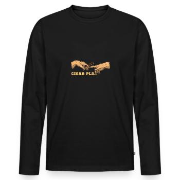Cigare cubain Cigare Fumer - T-shirt manches longues Premium bio Homme - noir - Devant - Nico (187cm)