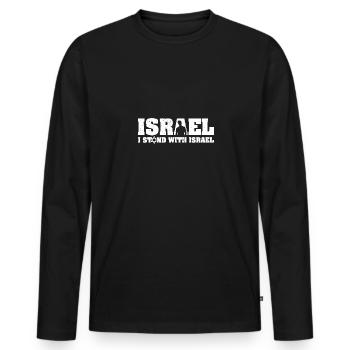 Israel Support Star of David East Travel - Men's Premium Organic Long Sleeve Shirt - black - Front - Nico (187cm)