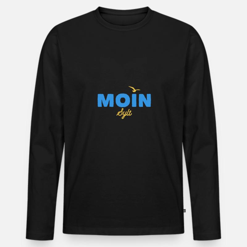 Nordsee Moin Sylt - Männer Premium Bio Langarmshirt - Schwarz