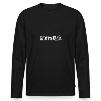 Arts Martiaux Jiu Jitsu Filles Arts Martiaux - T-shirt manches longues Premium bio Homme - noir - Devant - Nico (187cm)
