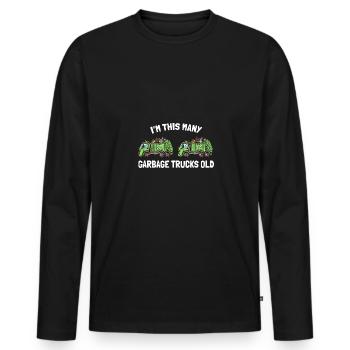 I'm This Many Garbage Trucks Old 2. Geburtstag - Männer Premium Bio Langarmshirt - Schwarz - Vorne - Nico (187cm)