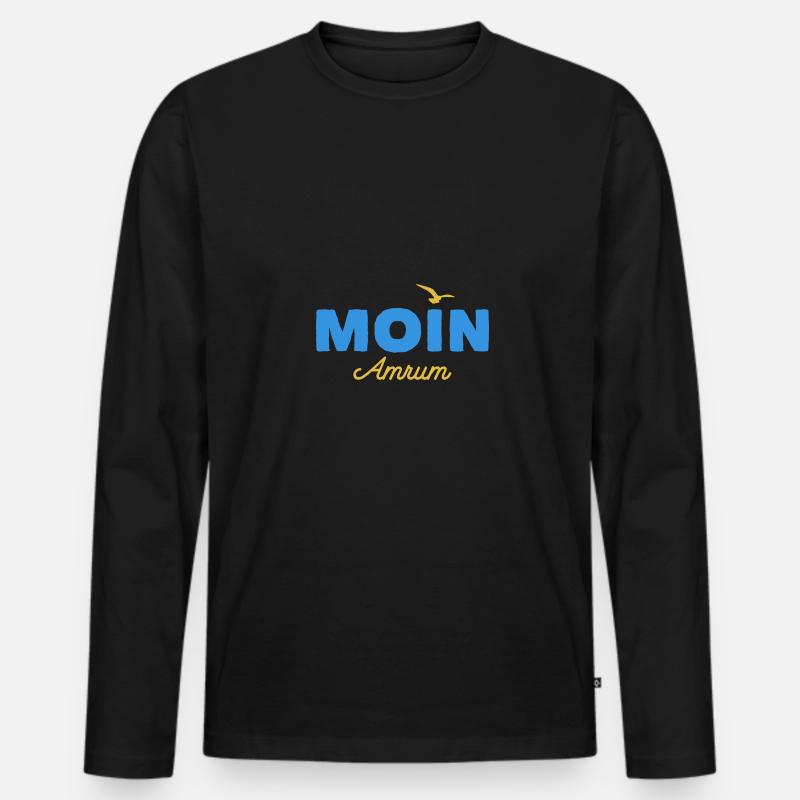 Nordsee Moin Amrum - Männer Premium Bio Langarmshirt - Schwarz