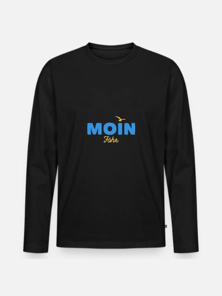 Nordsee Moin Föhr - Männer Premium Bio Langarmshirt - Schwarz