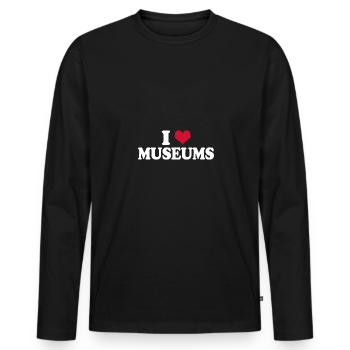 Museum I Love Museums - Men's Premium Organic Long Sleeve Shirt - black - Front - Nico (187cm)