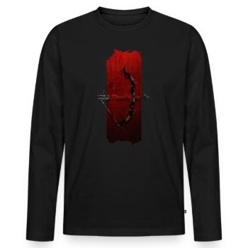 Tir à l’arc Elegance : arc et flèches - T-shirt manches longues Premium bio Homme - noir - Devant - Nico (187cm)