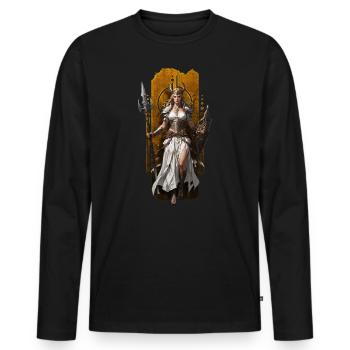 Frigg, Queen of Asgard: Guardian of the Realm - Men's Premium Organic Long Sleeve Shirt - black - Front - Nico (187cm)