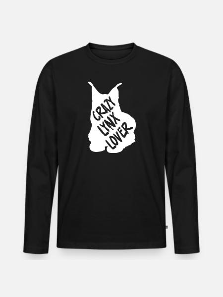 Luchs - Männer Premium Bio Langarmshirt - Schwarz