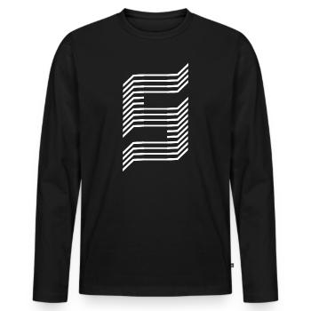 Unique number 5 "White" - Men's Premium Organic Long Sleeve Shirt - black - Front - Nico (187cm)