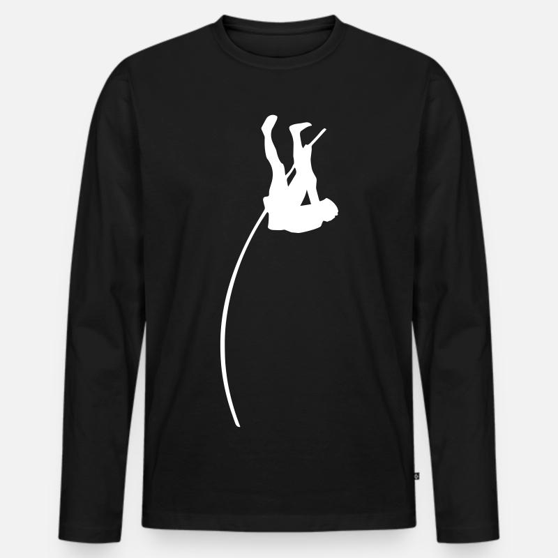 Stabhochsprung - Männer Premium Bio Langarmshirt - Schwarz