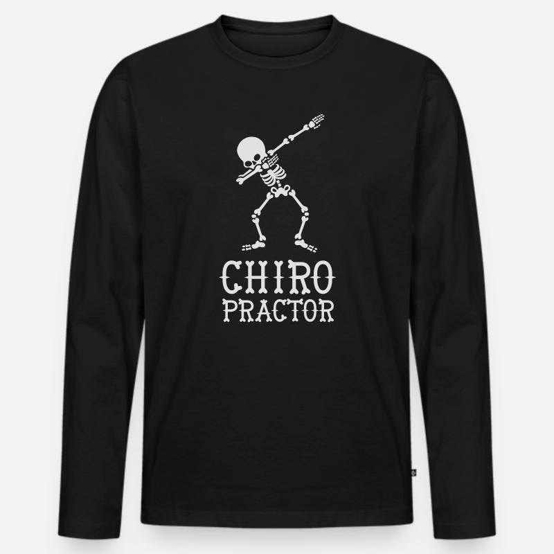 Dab dabbing skeleton chiropractor - Männer Premium Bio Langarmshirt - Schwarz