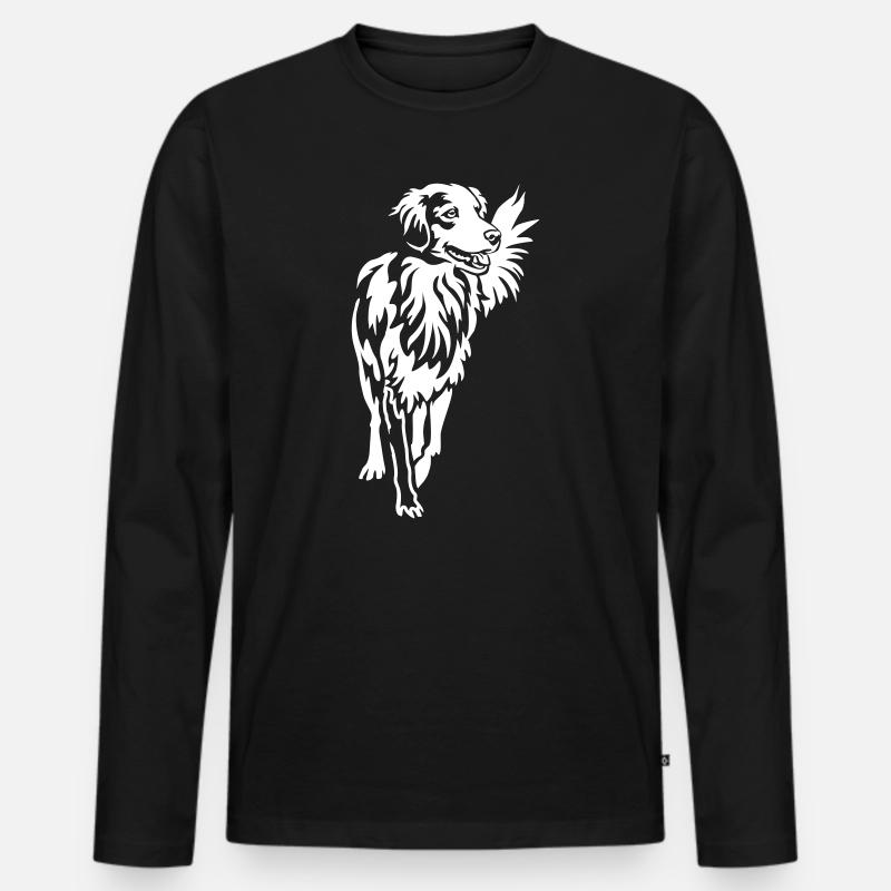 Duck tolling Retriever "Black Edition" - Männer Premium Bio Langarmshirt - Schwarz