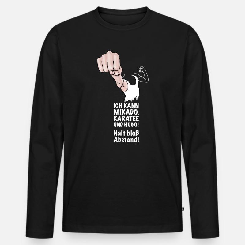Karate, Kung Fuh - Männer Premium Bio Langarmshirt - Schwarz